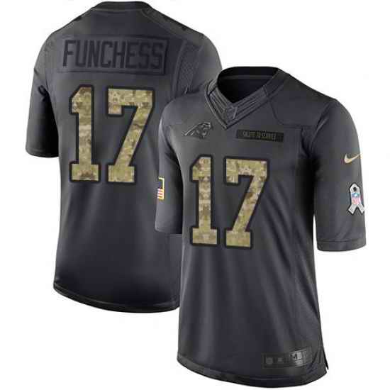 Nike Panthers #17 Devin Funchess Black Mens Stitched NFL Limited 2016 Salute to Service Jersey